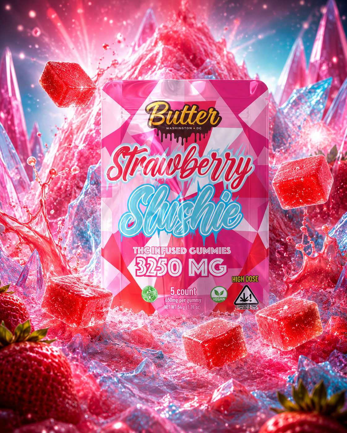 Strawberry Slushie - Heavy Hitters (5 Gummies) - 3250mg