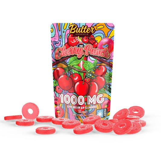 Delta 9 Live Resin 1000mg Knockout Blend Gummies - Cherry Punch